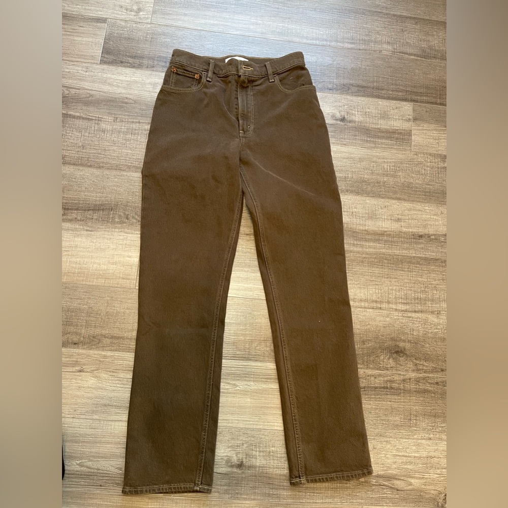 Abercrombie ultra high rise brown jeans!